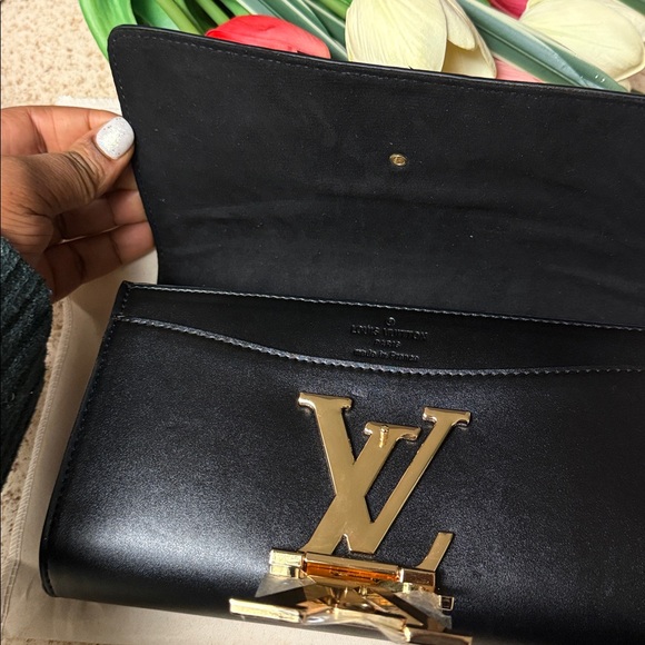 Louis Vuitton Black Clutch with Gold Chain - Picture 7 of 13